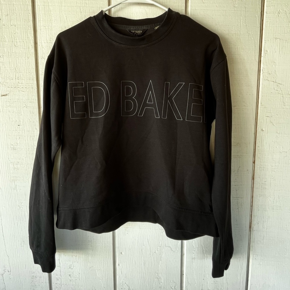 Ted Baker-Black Lorito Crop Sweatshirt Sz. 1
